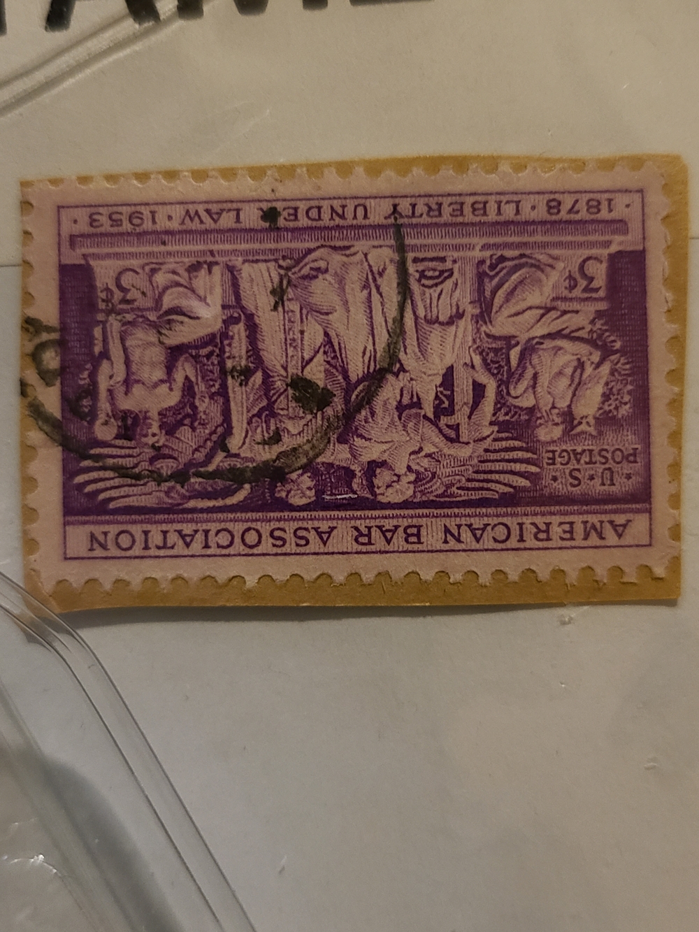 American Bar Association 3¢ Stamp Purple & Gold Collectible